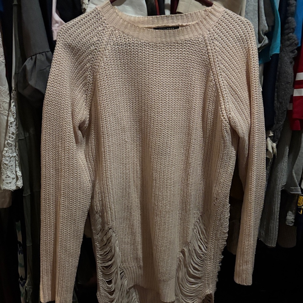 Revamped Women's Beige Knit Sweater